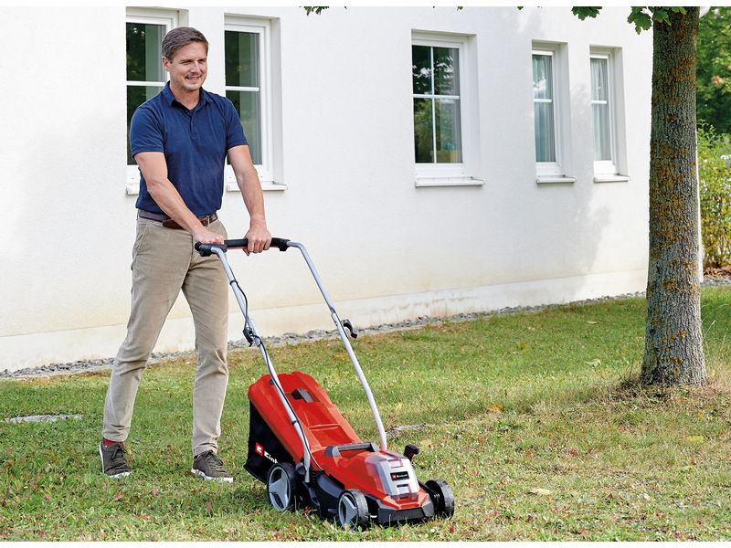 Einhell Akku-Gartengeräte-Set GE-CM 18/33 Li   GC-CT 18/24 Kit aus Rasenmäher, Rasentrimmer, Akku und Ladegerät