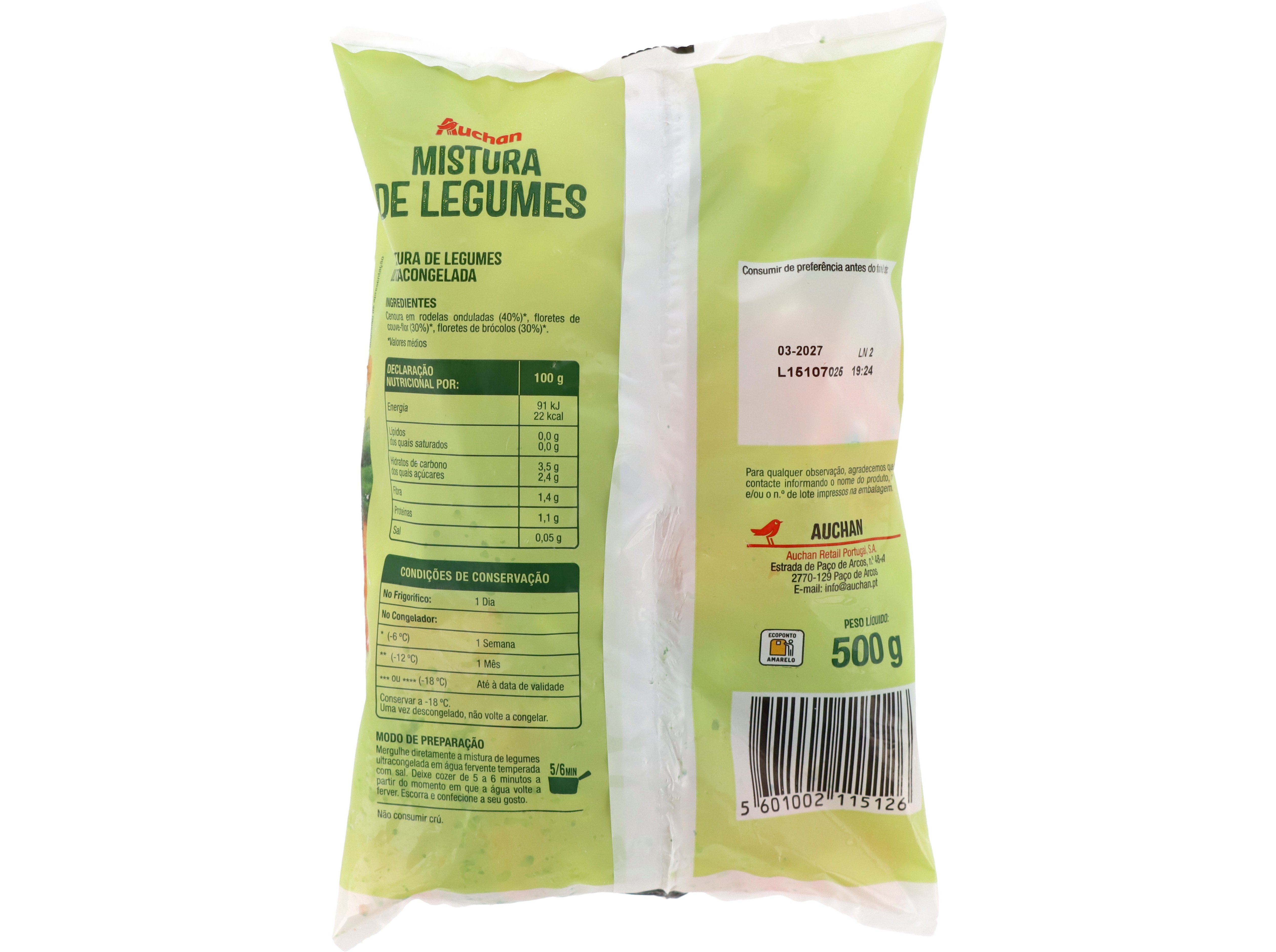 MISTURA LEGUMES AUCHAN 500G