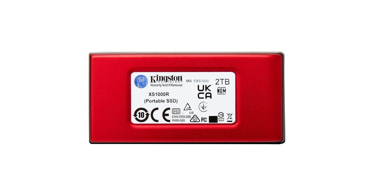 KingstonXS1000 Portable 2 TB externe SSD  (Rood/zwart, SXS1000R/2000G, USB-A 3.2 (10 Gbit/s))