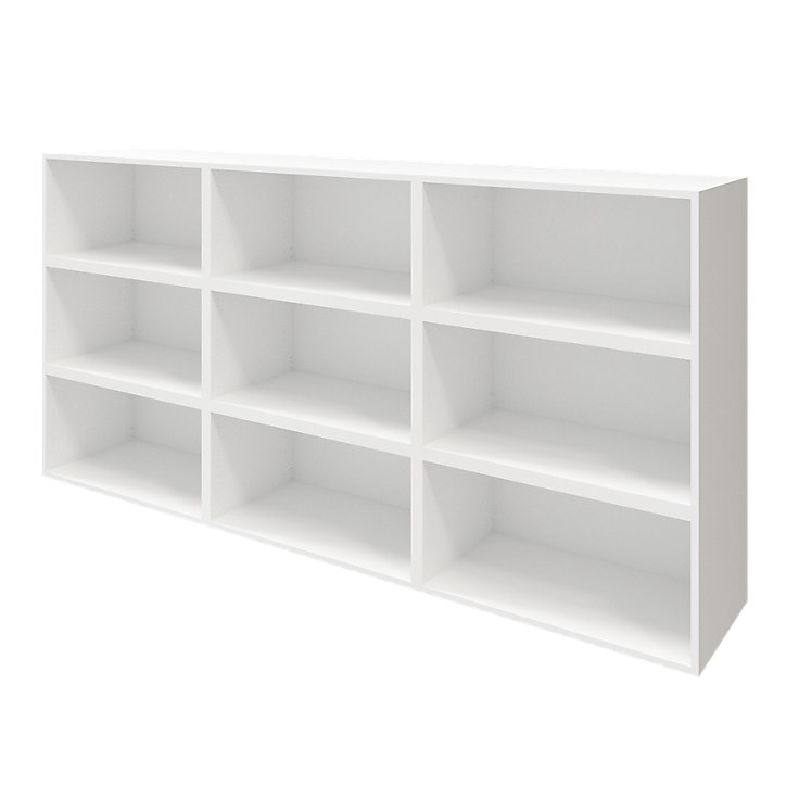 Buffet ouvert blanc 9 cases GoodHome Atomia H. 112,5 x L. 225 x P. 35 cm