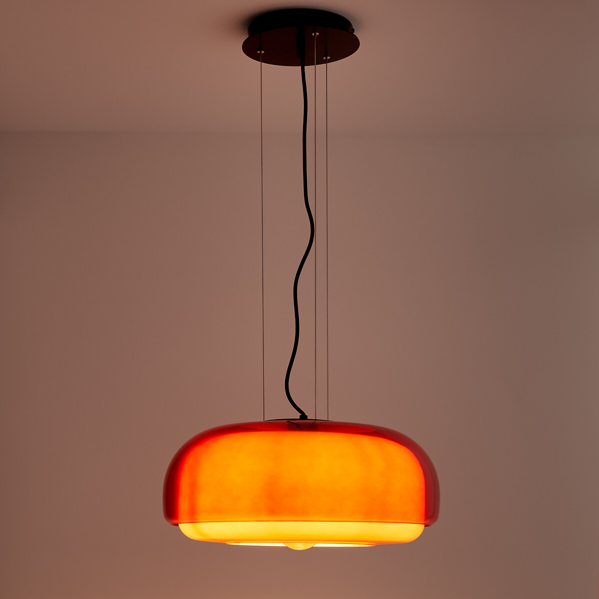 LA REDOUTE INTERIEURS<br>Luminária pendente de vidro colorido Ø45 cm, Kinoko