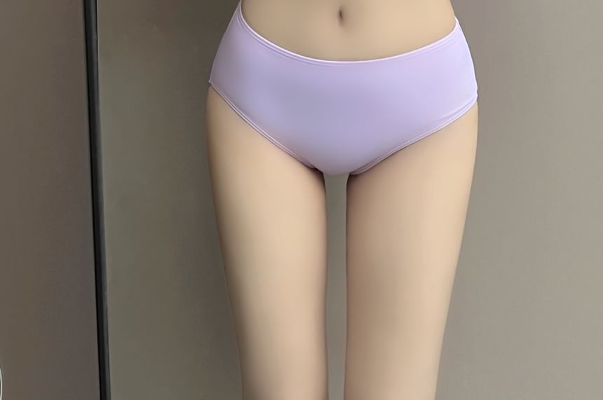 Sancus - Set: halternek effen bikinitop + broekje + top met kleurverloop + rok met trekkoord