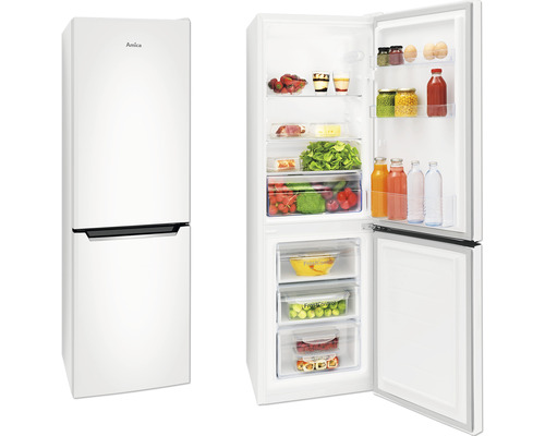 Amica KGCL 384 155 W koel-vriescombinatie, afmetingen (B x H x D): 47,4 x 144 x 49,5 cm, koelgedeelte: 109 l, vriesgedeelte: 48 l