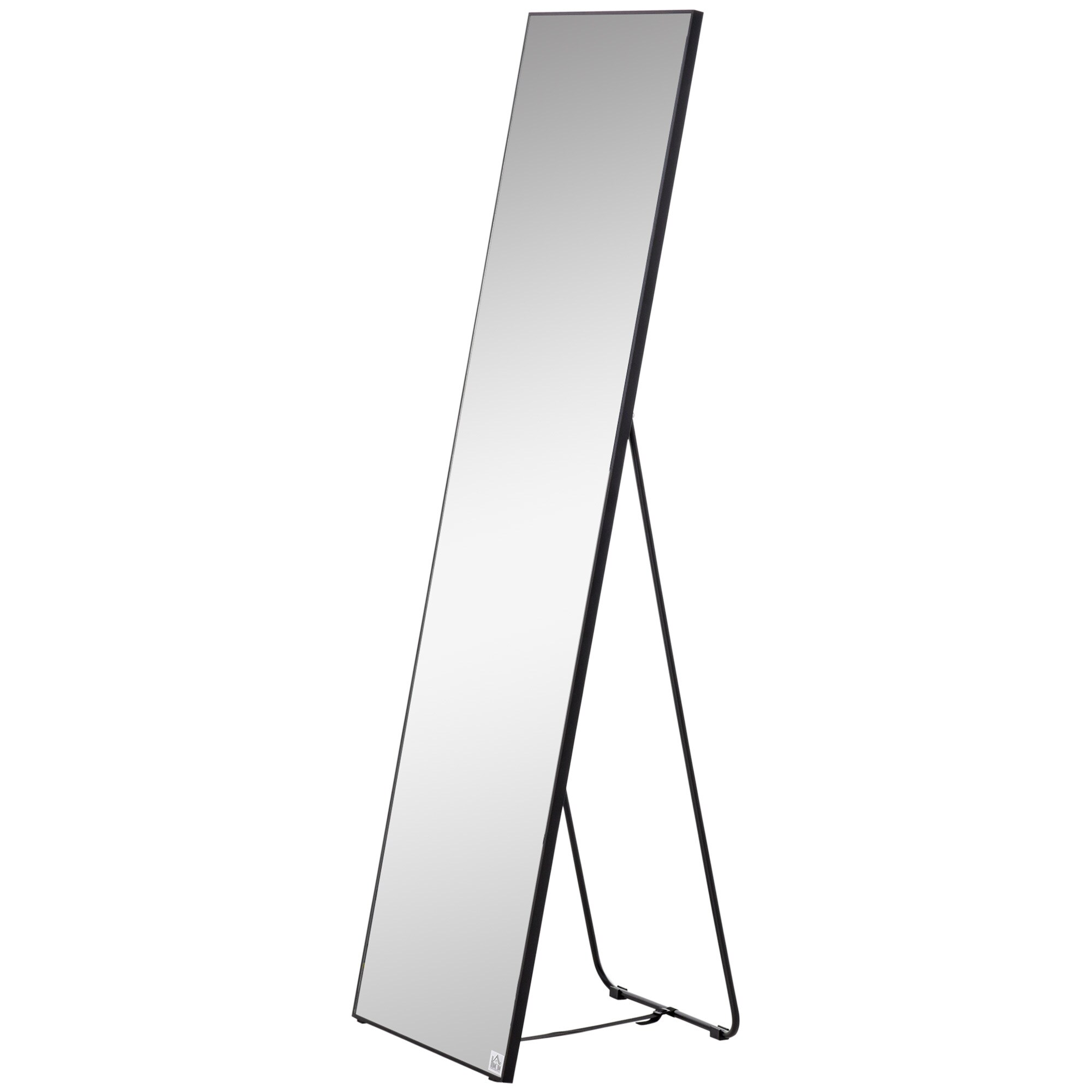 HOMCOM Ankleidespiegel mit Metallrahmen schwarz 50L x 37B x 158,5H cm