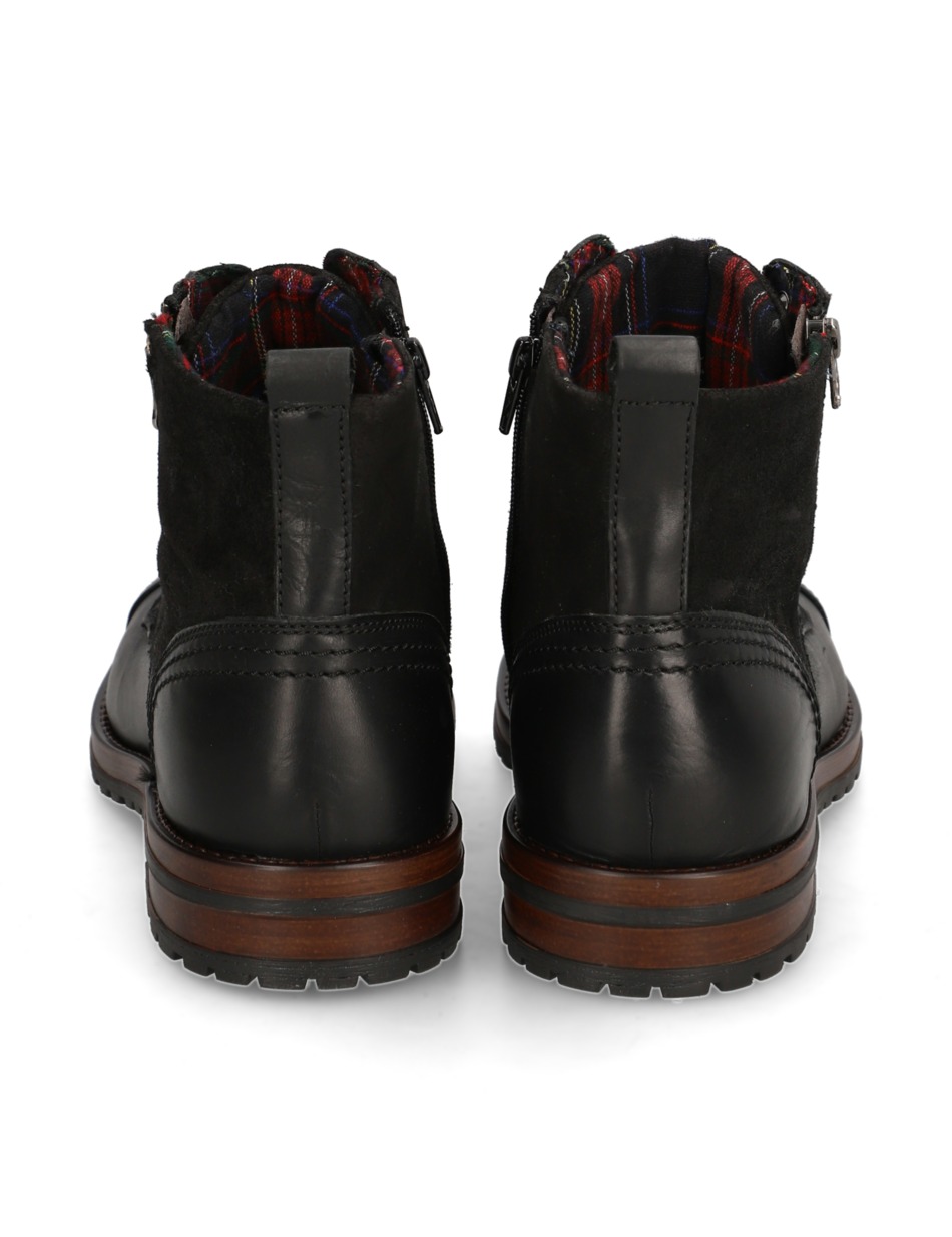Lederkombination Schnürstiefelette