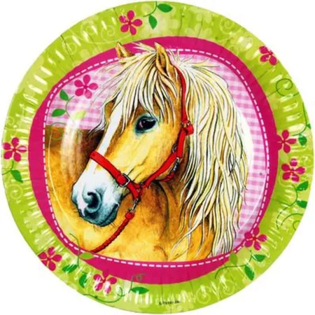 amscan Partyteller Pferde, 23cm, 8 Stück