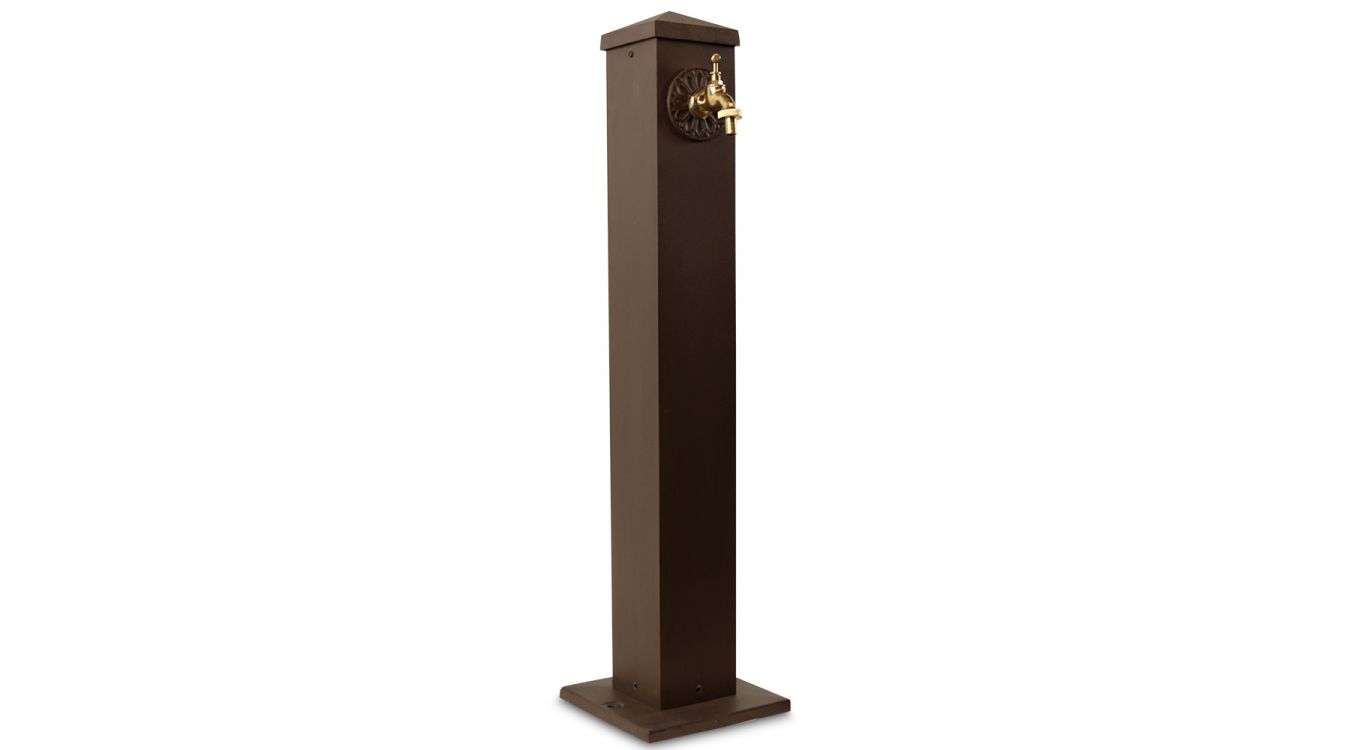 Fontaine de jardin aluminium marron 22.5x22.5x91cm