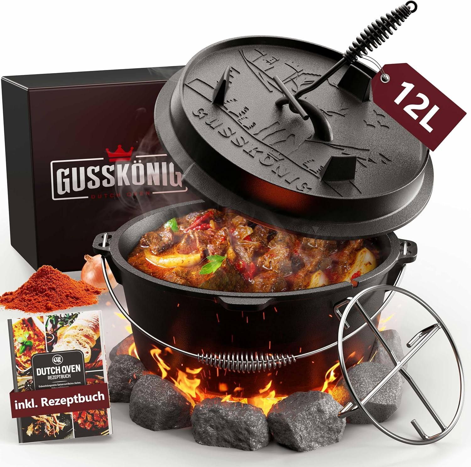 GUSSKÖNIG Dutch Oven Set Litinový hrnec 12L