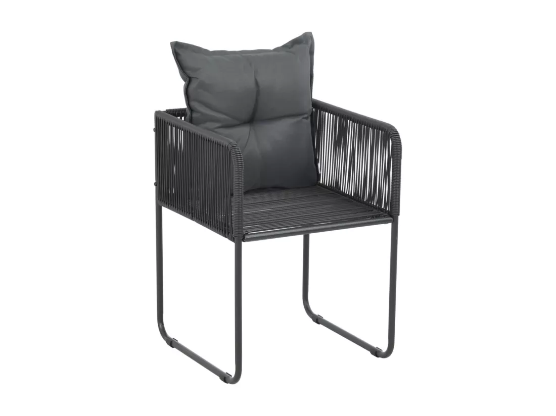 Salon de jardin 9 pcs PVC Résine tressée Noir et marron