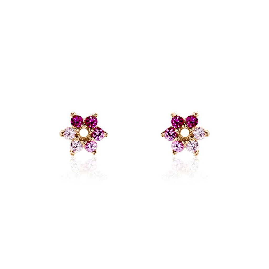 Boucles D'oreilles Puces Pavel Argent Rose Oxyde De Zirconium