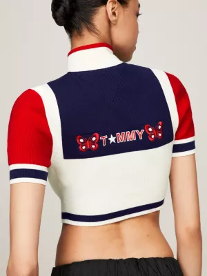 Top cropped de gola alta Tommy x Awake NY