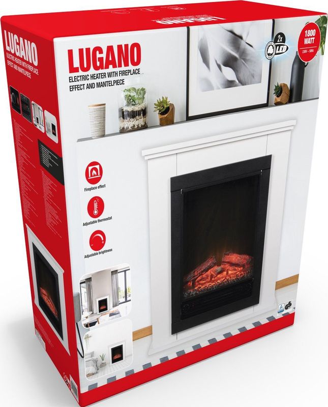 Classic Fire Lugano - Sfeerhaard - 1800W - Elektrisch - Wit