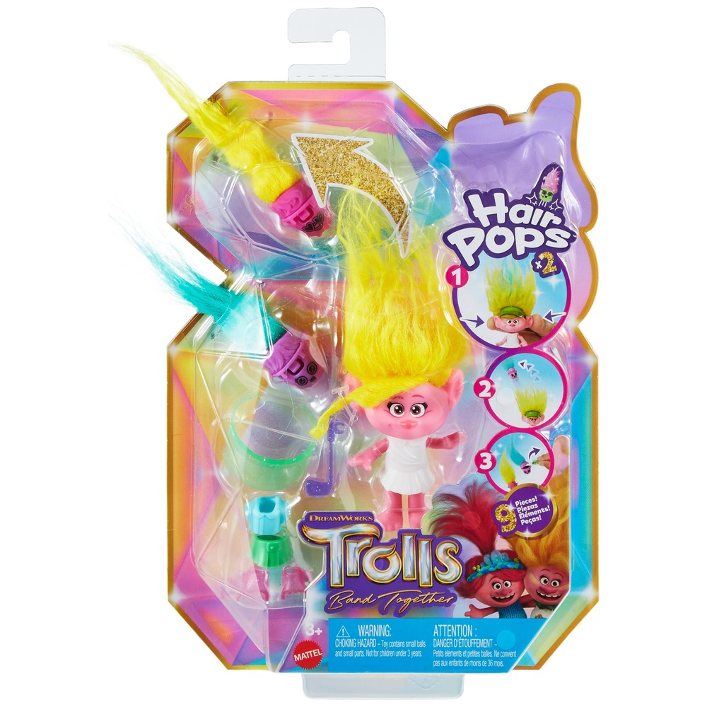Trolls 3 Band Together Hair Pops Viva Kleine 10cm Puppe