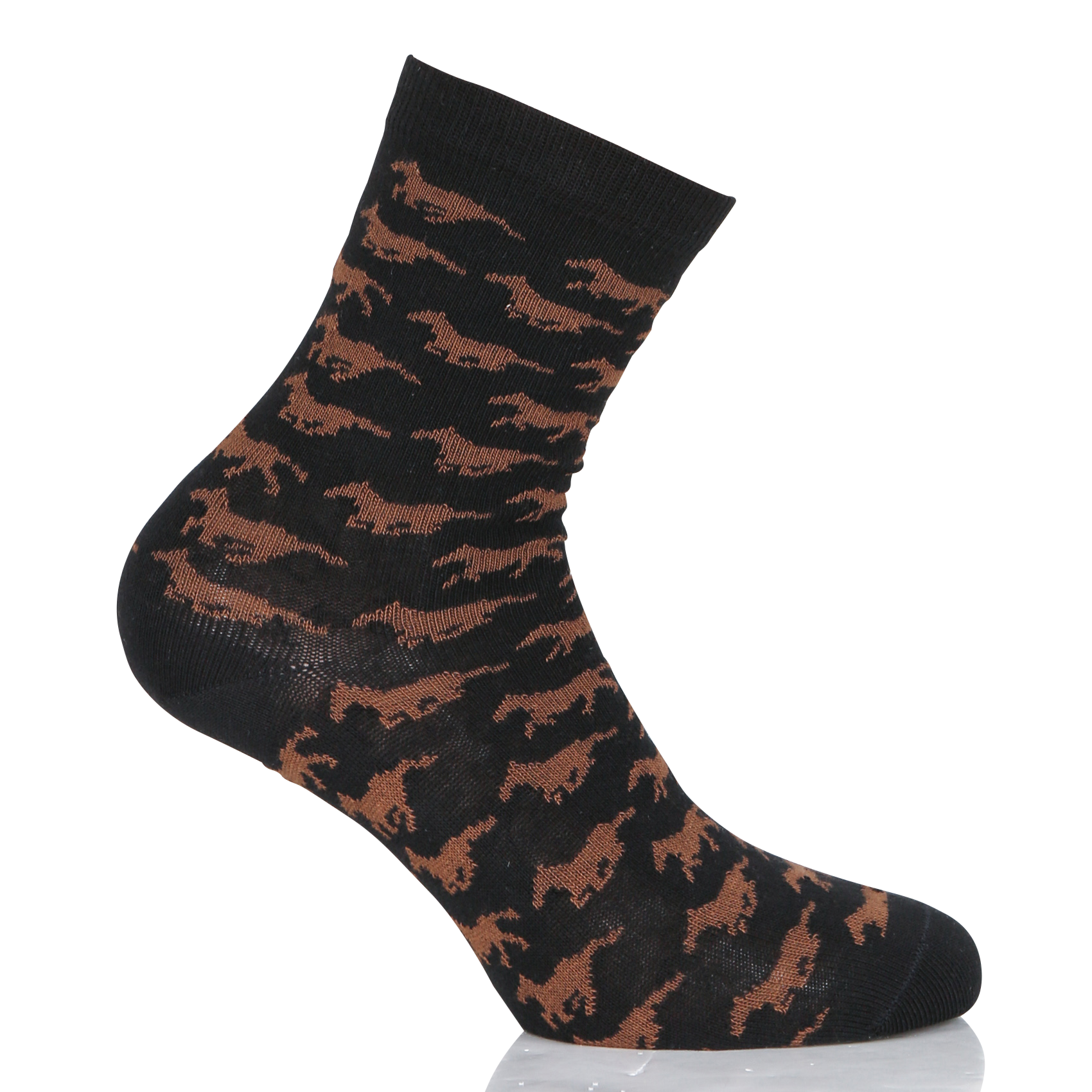 Chaussettes en coton mélangé imprimé | Noir