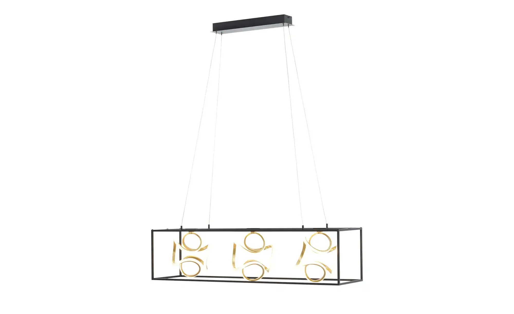 Fischer-Honsel LED-Pendelleuchte, schwarz/blattgold-optik
