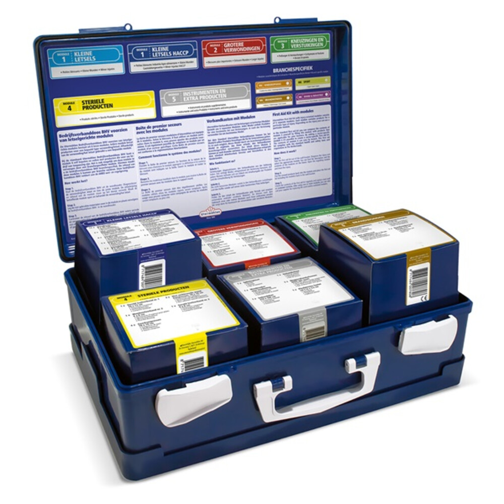3x HeltiQ BHV Verbanddoos Modulair HACCP Oranje