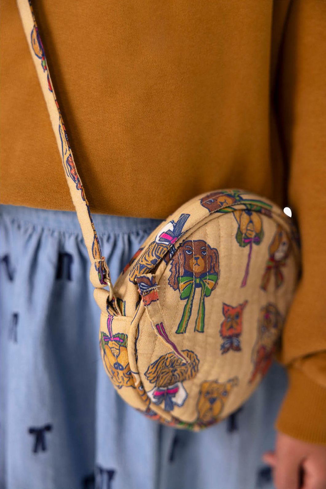 Crossbody tas met multicolour hondjes