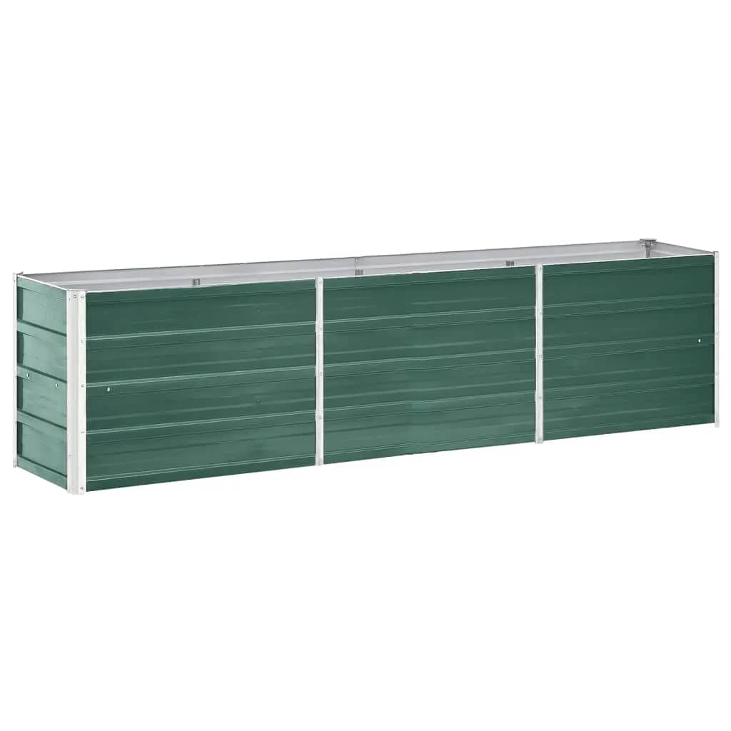 Verhoogde tuinbak, gegalvaniseerd staal, 240×40×45 cm, groen