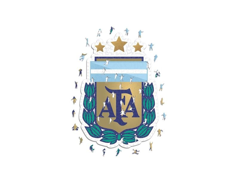 Iconic Puzzle Nationalmanschaft Argentinien- Logo Offizielles Holzpuzzle, Grösse M