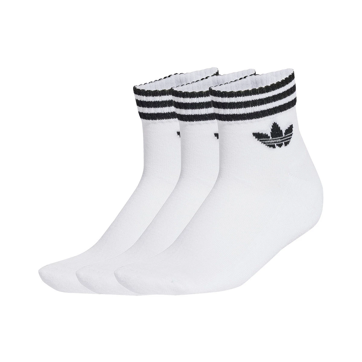 Meias adidas 3 riscas Ankle (3 pares)