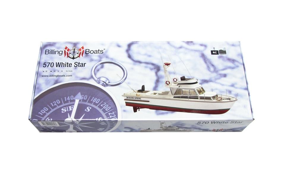 Bausatz Motorboot White Star, 540 mm 1:15<br>Detailgetreuer Motorboot Modellbausatz