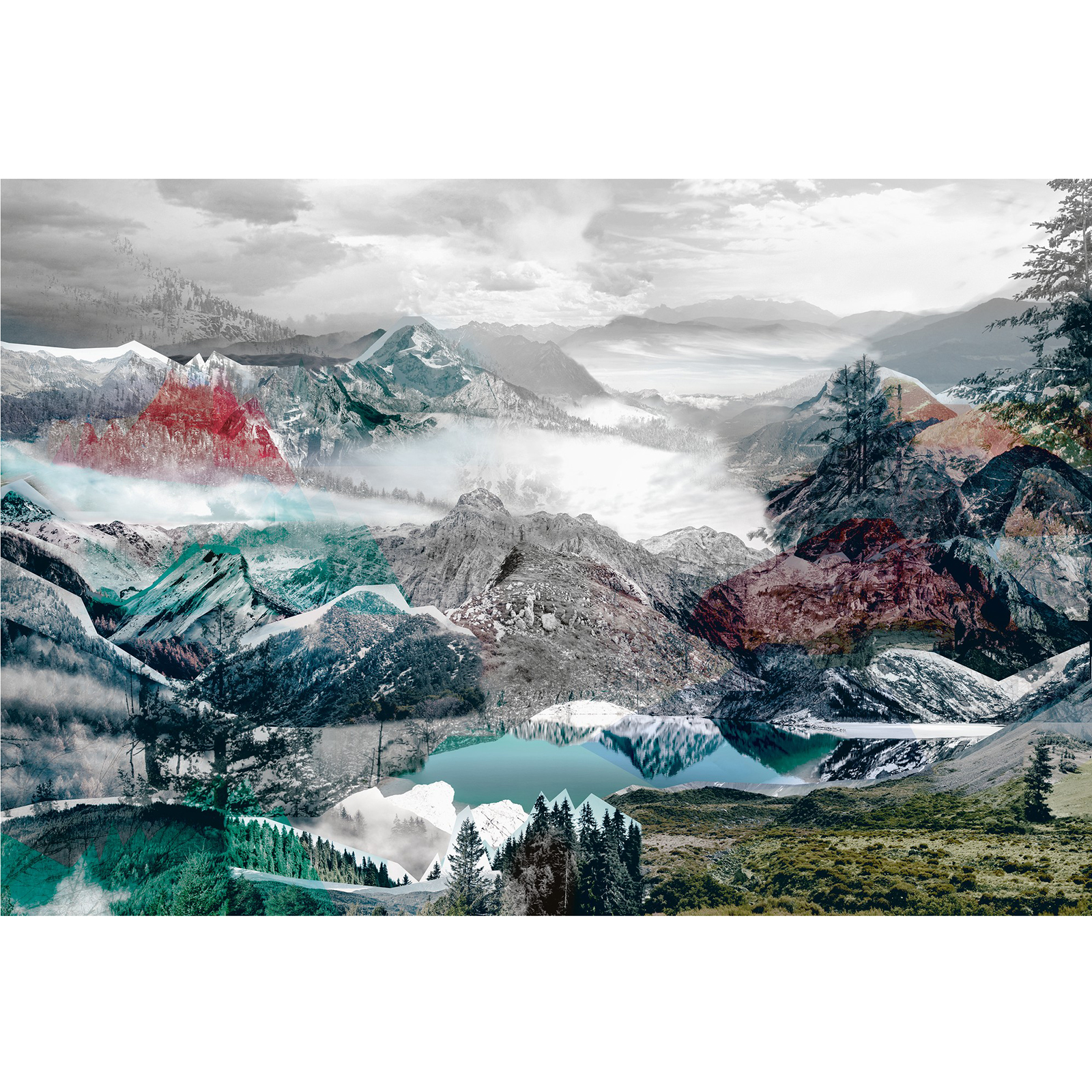 Vlies-Fototapete UP AND DOWN - bunt - 368x248 cm