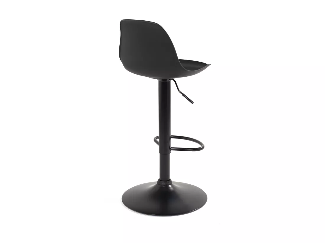 Lot 2 tabourets de bar noir design coussin simili cuir pivotant hauteur réglable SIG (noir intégral)