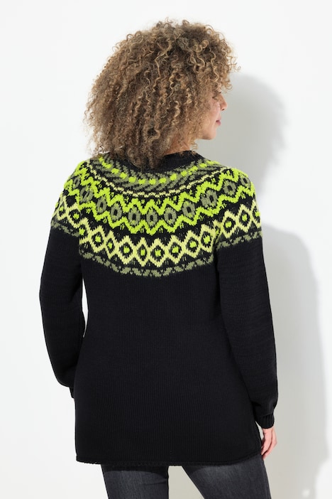 Pullover, Norwegermuster, Rundhals, Langarm