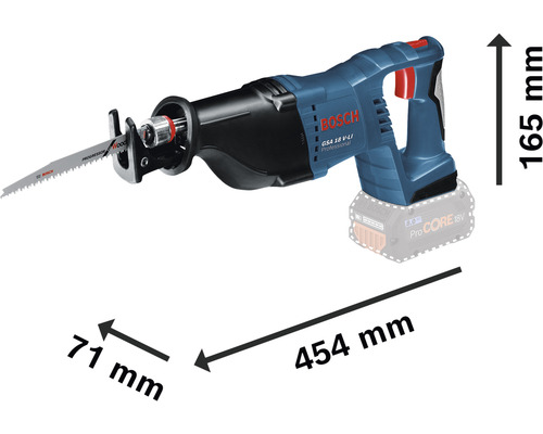 Bosch Professional GSA 18V-LI accu-reciprozaag, zonder accu en lader, inclusief zaagbladen