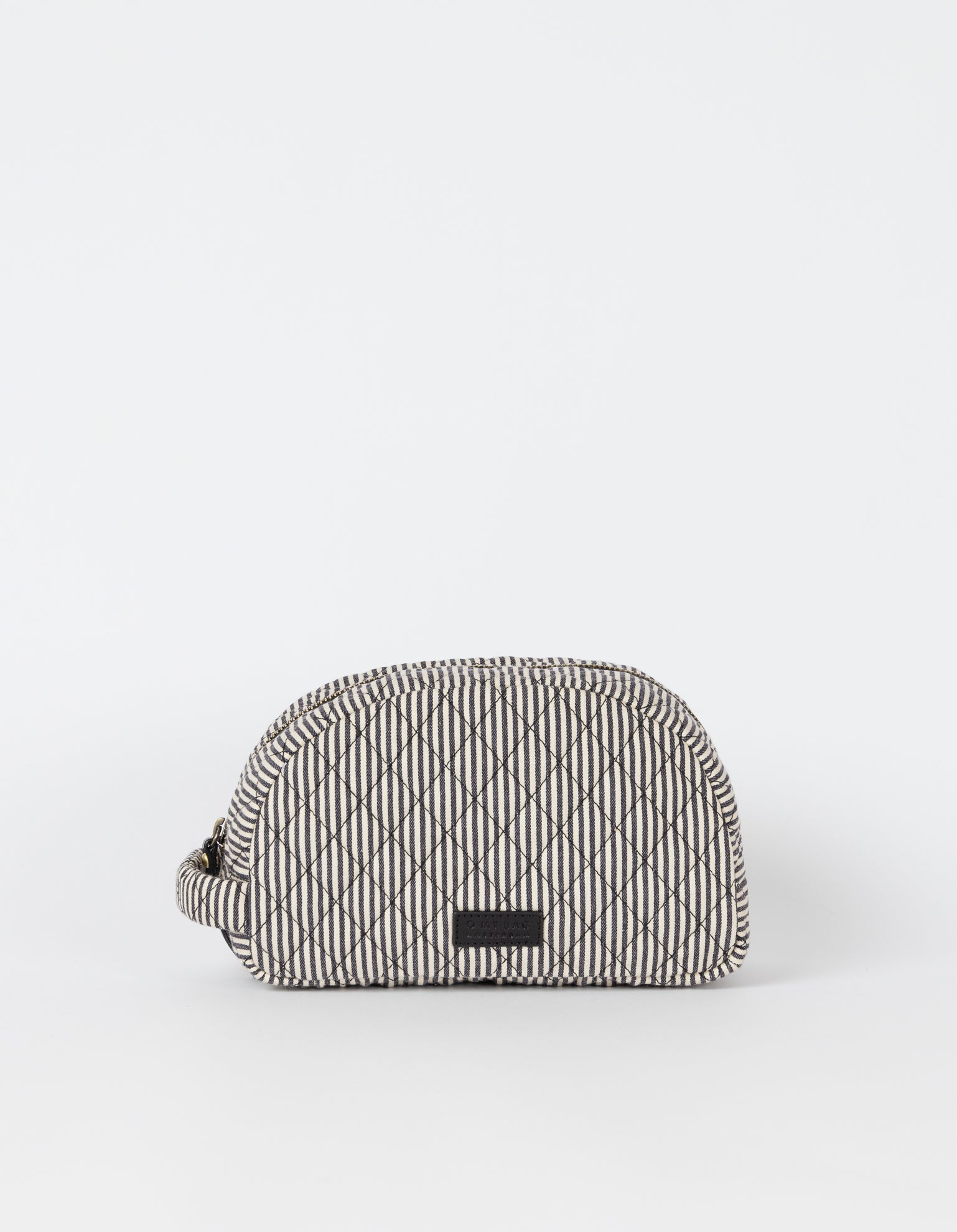 Moon Makeup Bag  - Cotton Black Classic Leather