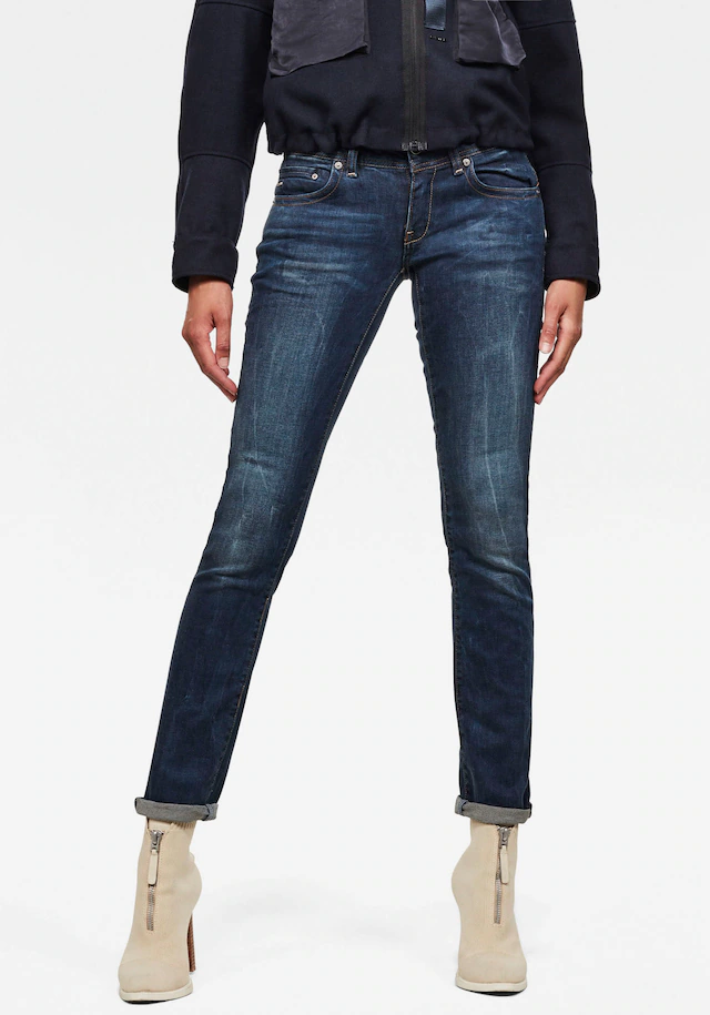 G-STAR Straight-Jeans »Midge« 5-Pocket-Design mit markanten Steppnähten