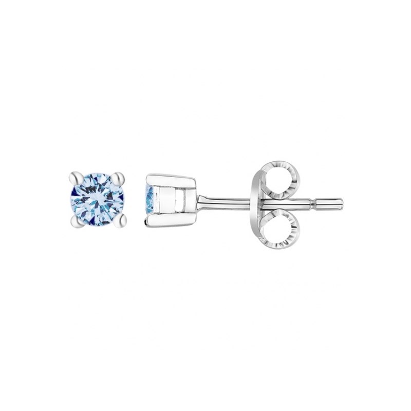 Boucles d'oreilles puces en Argent avec spinelle bleu topaze