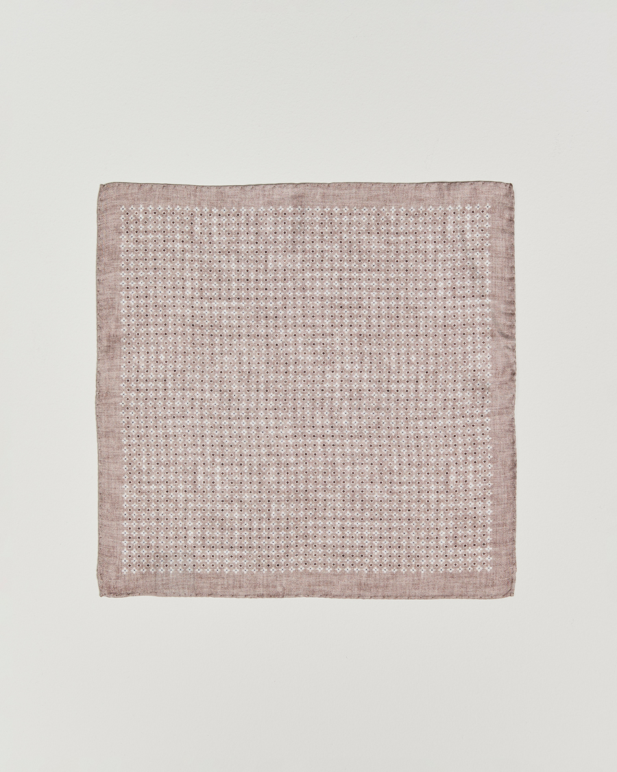 Amanda Christensen Silk Twill Printed Flower Pocket Square Sand