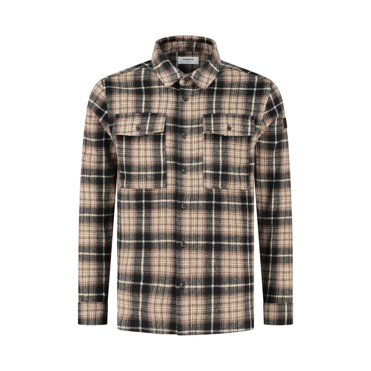 Purewhite  Wool Look Check Overshirt