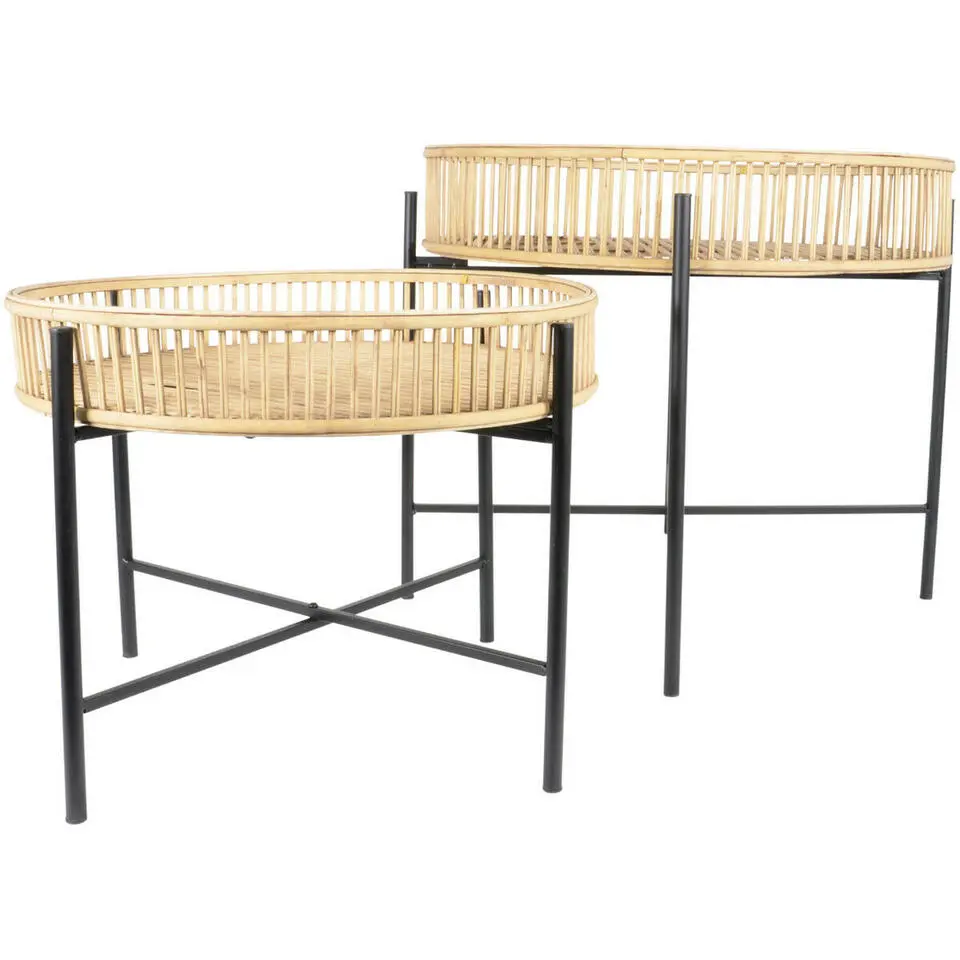 Les - Bijzettafel Aiko Naturel - Set van twee