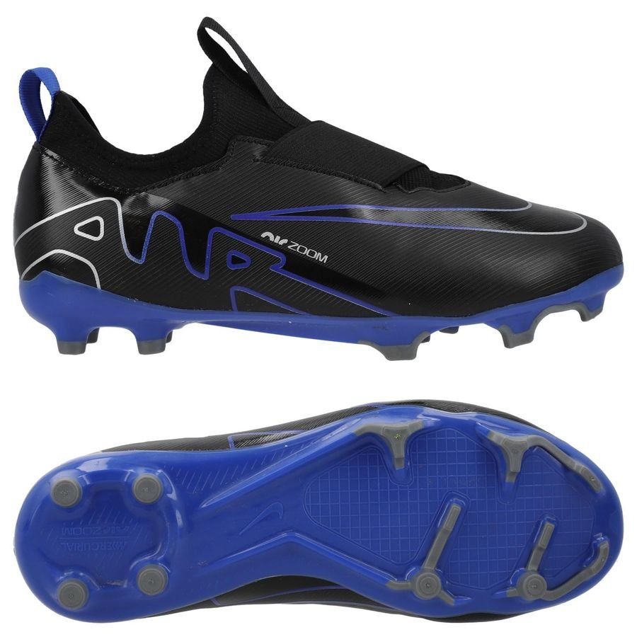Nike Air Zoom Mercurial Vapor 15 Academy MG Shadow - Noir/Chrome/Bleu Enfant