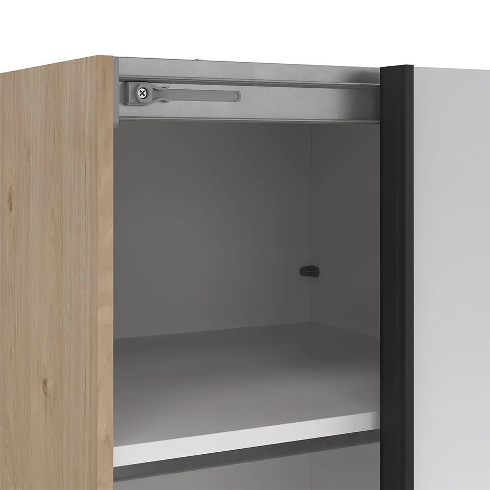 Hioshop Como schuifdeurkast 2 deuren met spiegel 120x220cm eikdecor