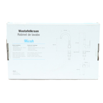 Atlantic wastafelkraan Micah met hendel Chroom