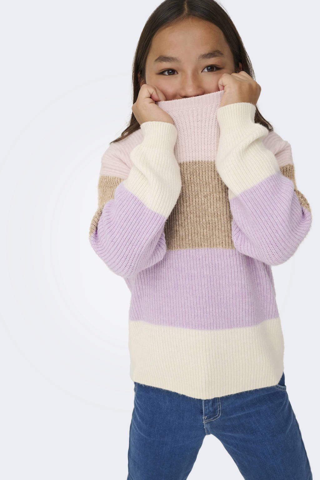 KIDS ONLY GIRL trui roze gebreid roze/beige/lila