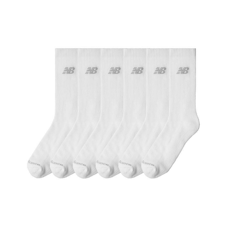 New Balance Chaussettes Performance Basic Crew 6-Pack - Blanc