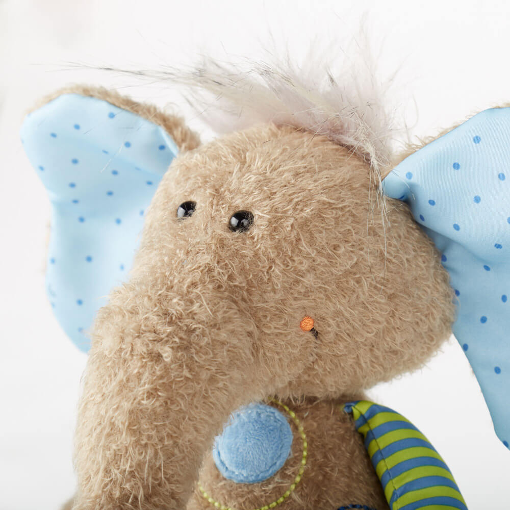 sigikid 42962 Elefant, blau, Patchwork Sweety