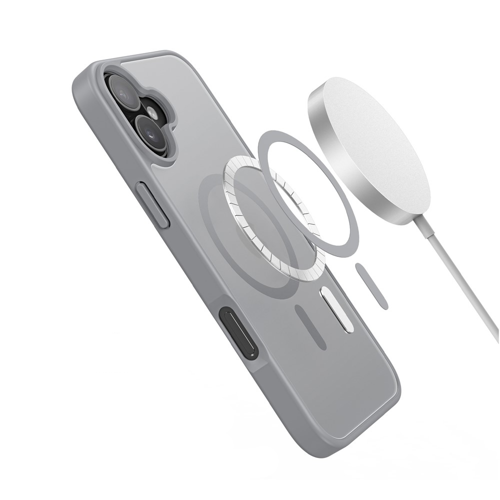 iPhone 17 MagSafe Hybrid Hardcase Hülle mit TPU Bumper - Grau