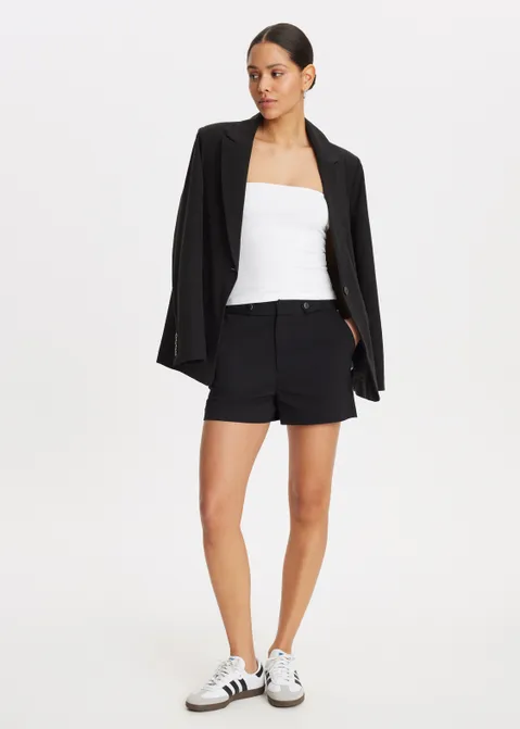 Short met knopen zwart (ZWART)