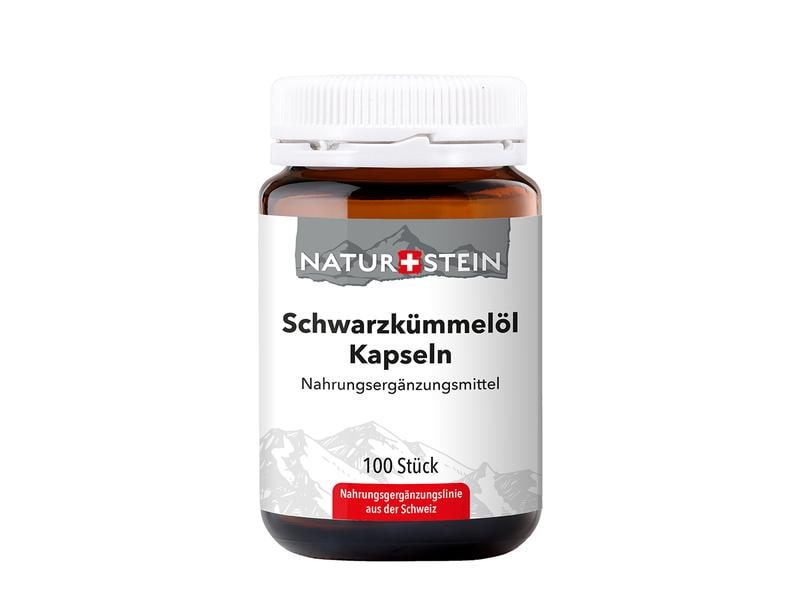 Naturstein Schwarzkümmelöl 100 Kapseln Nahrungsergänzungsmittel mit Ölen aus Schwarzkümmel