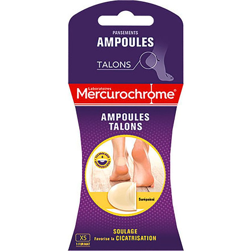 Pansements ampoules grand format Mercurochrome - Étui de 5