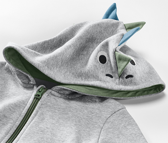 Kinder-Sweatjacke mit Dino-Applikation