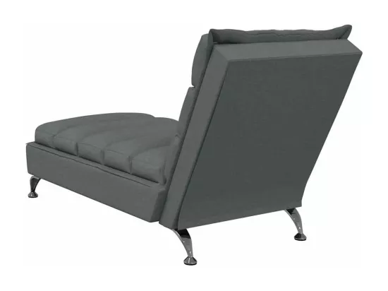 Chaise longue de massage avec coussins gris foncé tissu