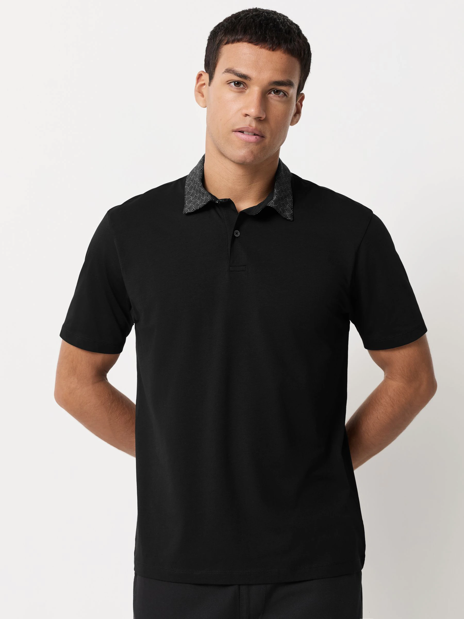 Kraag met bessenprint - Set van 3 jersey poloshirts met korte mouwen