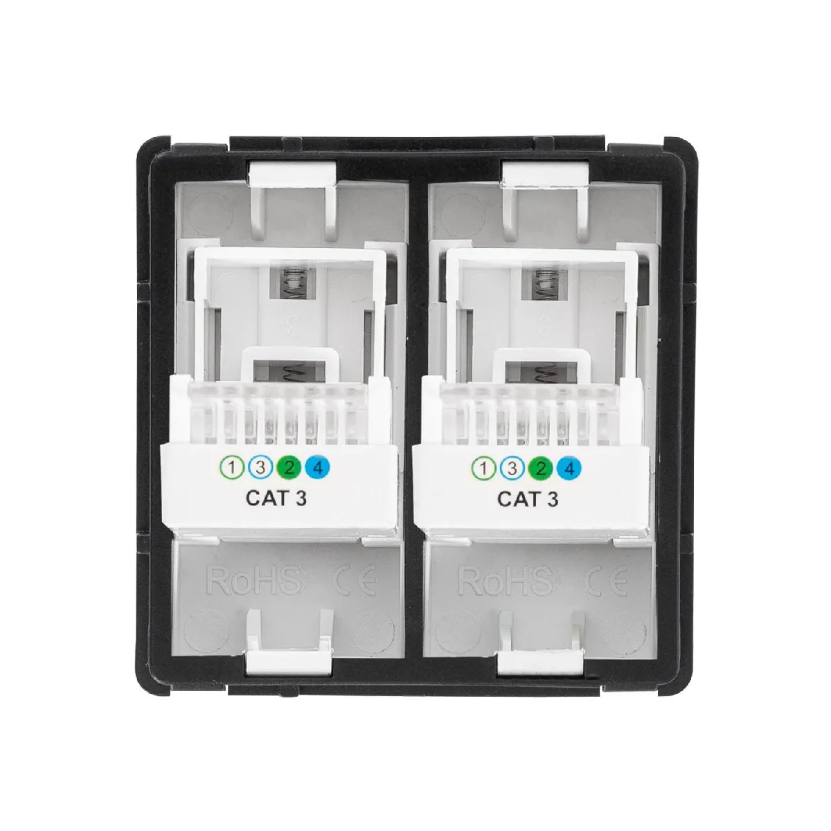 Ledkia Prise Double Téléphone Modern Blanc