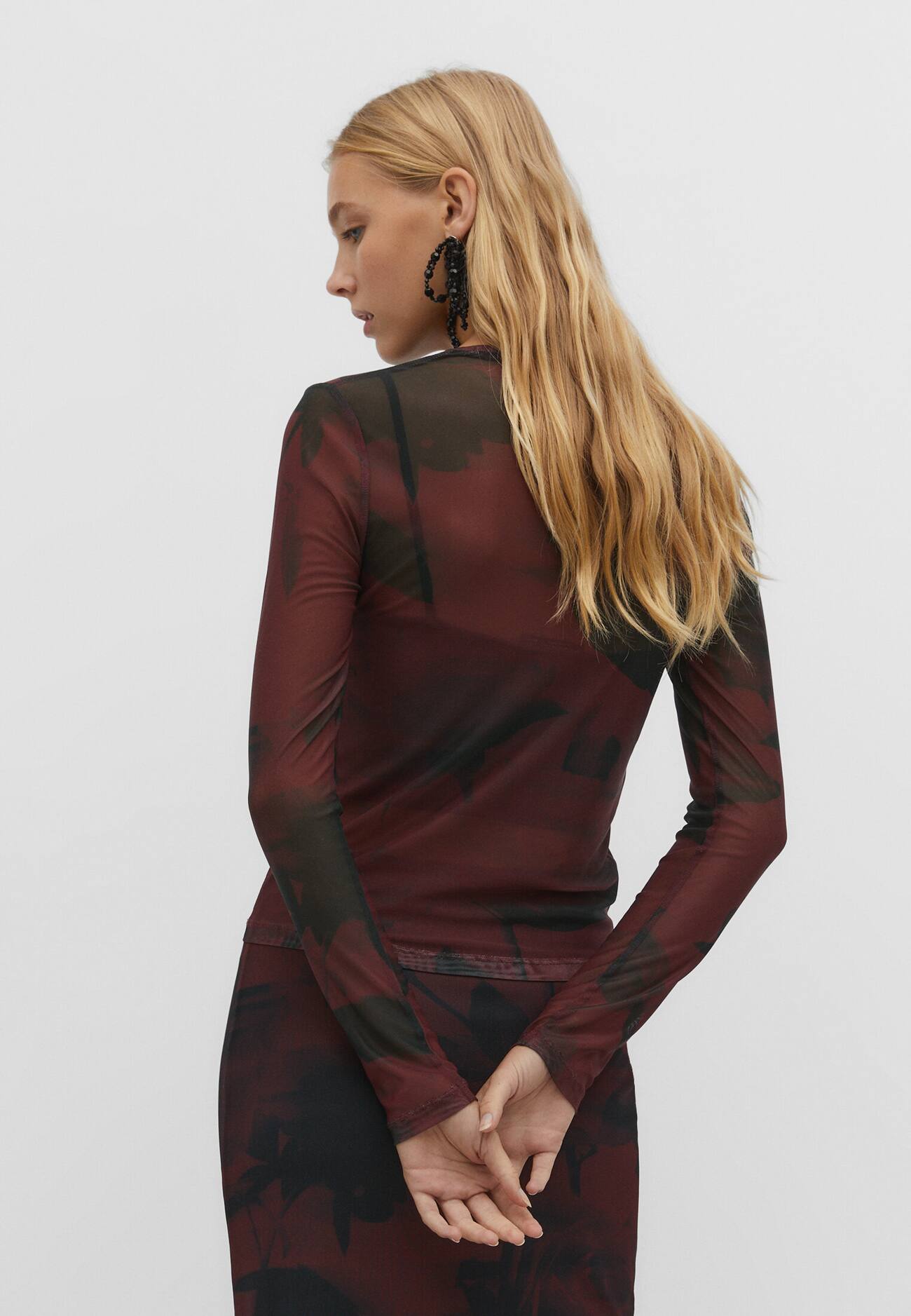 Camiseta de tule estampada